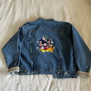 Vintage Disney Corduroy Detail Flannel Lined Jean Jacket